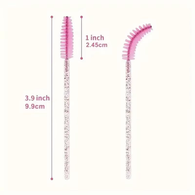 50Pcs Multifunctional Color Eyelash Comb Makeup Brush Eyebrow Comb Dual-Purpose Spiral Brush Grafted Eyelashes Beauty Tools