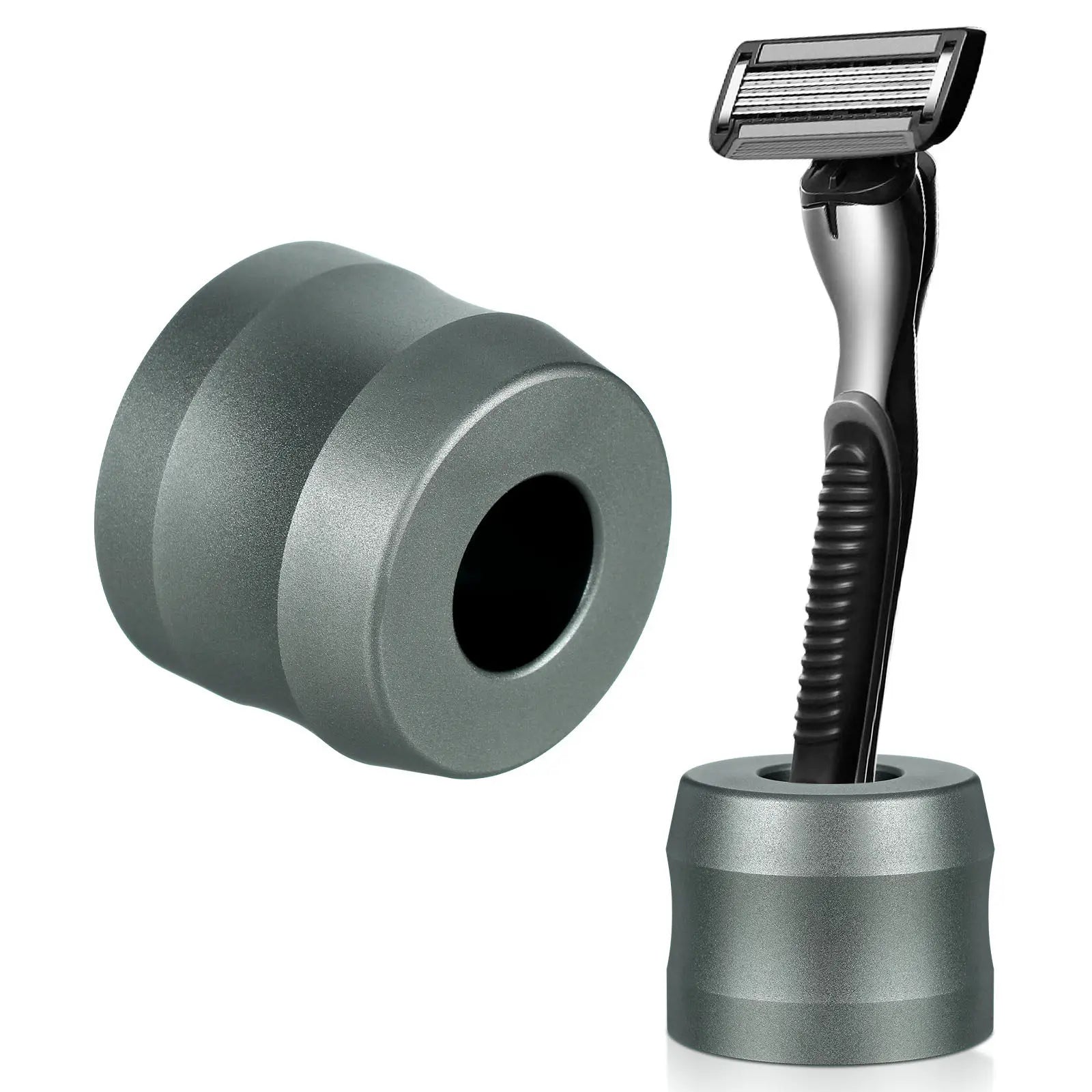1Pcs Premium Aluminum Alloy Razor Stand Heavy Duty Non-Slip Shaving Razor Holder for Men Bathroom Desk Organizer Rust Proof