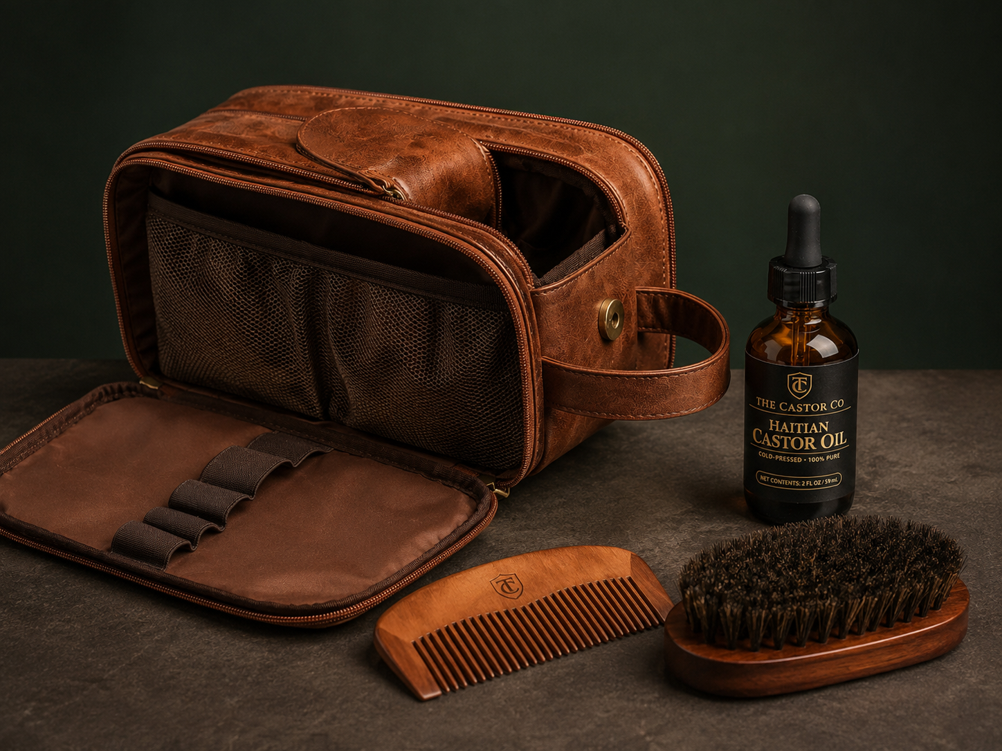 Men's Leather Dopp Kit | Travel Toiletry Organizer