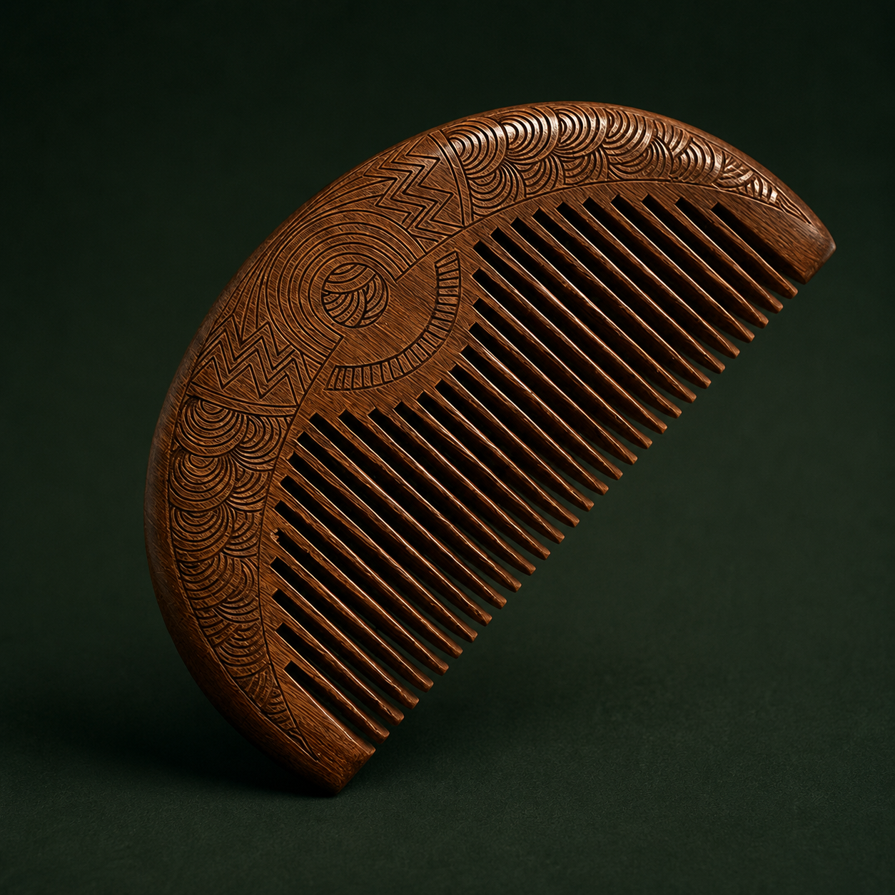 Natural Sandalwood Comb | Wide-Tooth Detangler for Healthy Hair & Scalp