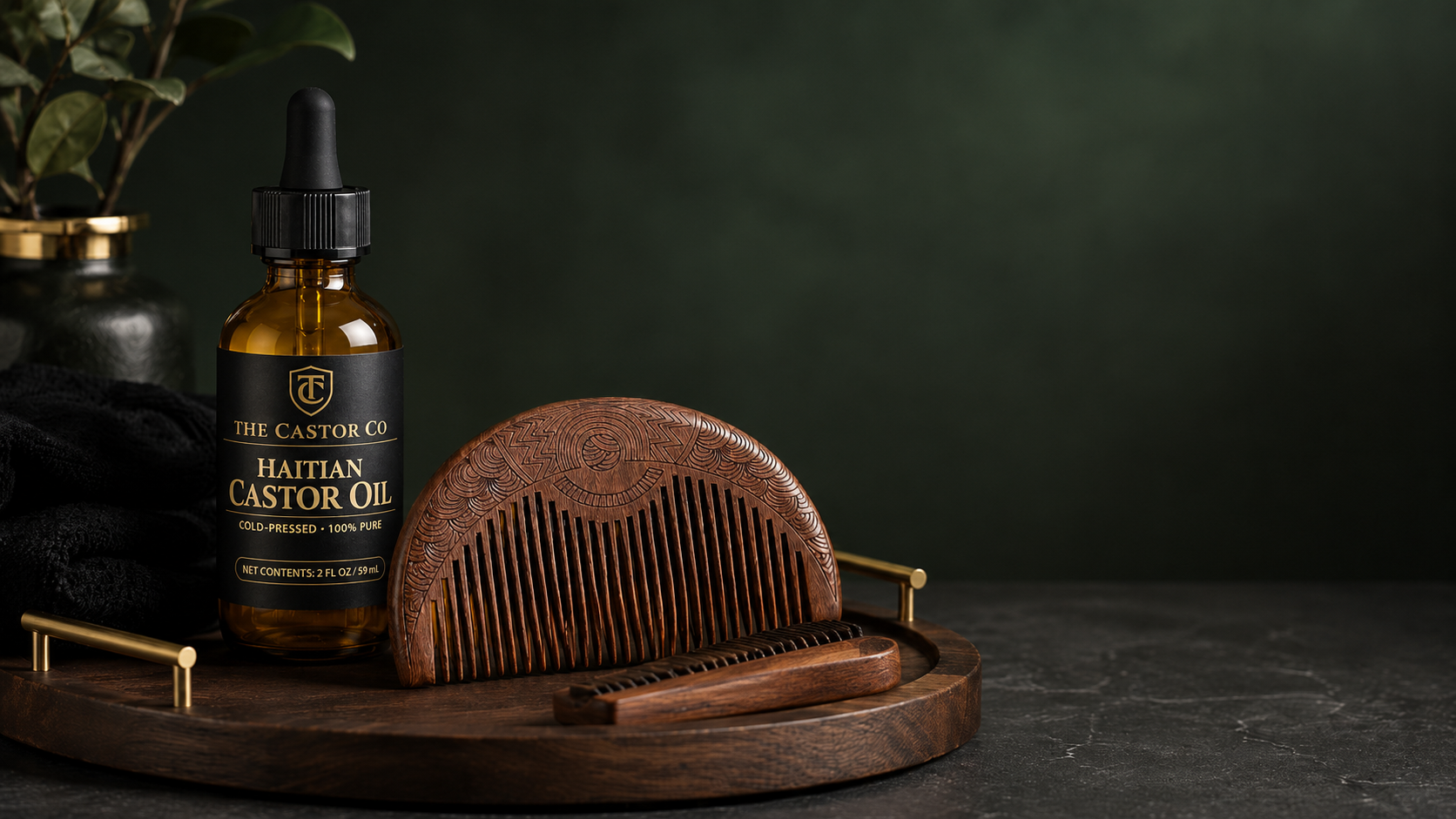 Natural Sandalwood Comb | Wide-Tooth Detangler for Healthy Hair & Scalp