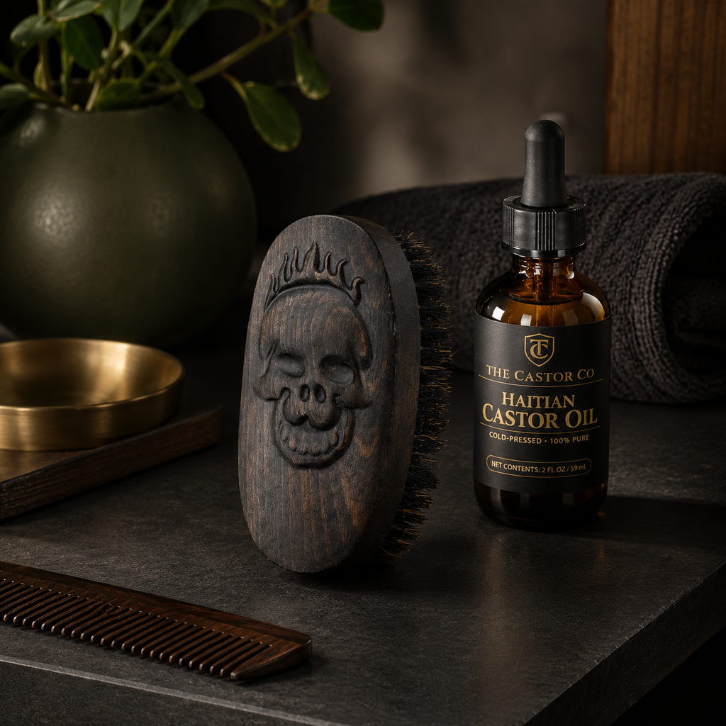 Engraved Boar Bristle Beard Brush | Men's Grooming Brush