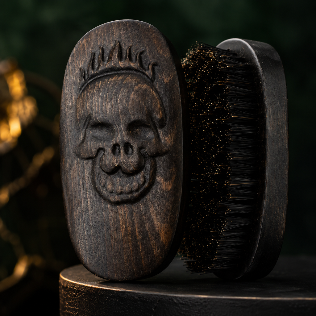 Engraved Boar Bristle Beard Brush | Men's Grooming Brush