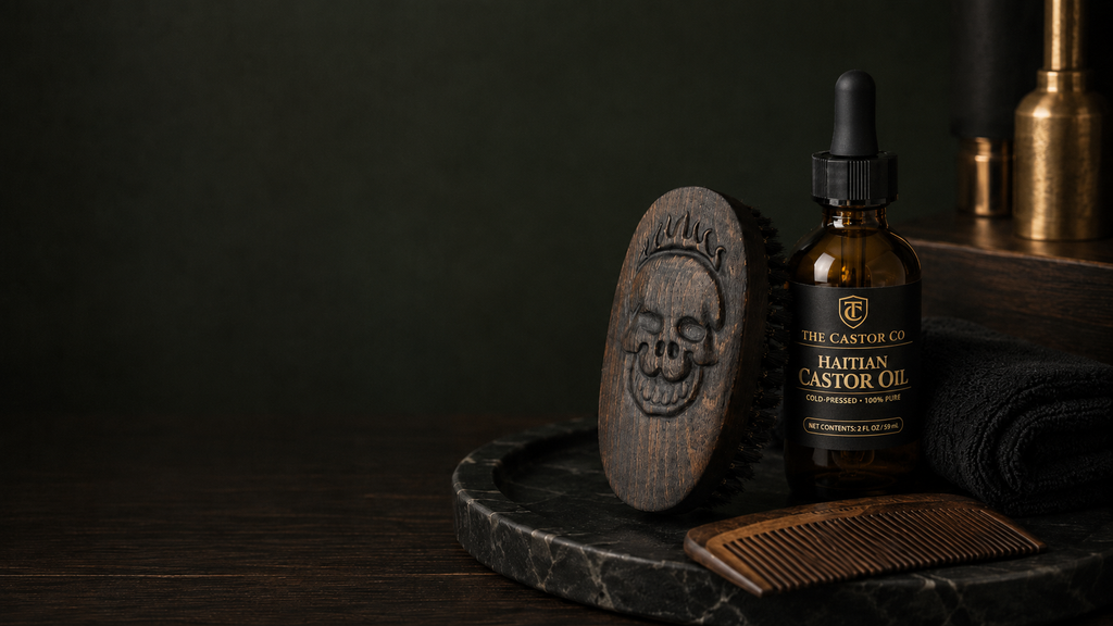 Engraved Boar Bristle Beard Brush | Men's Grooming Brush