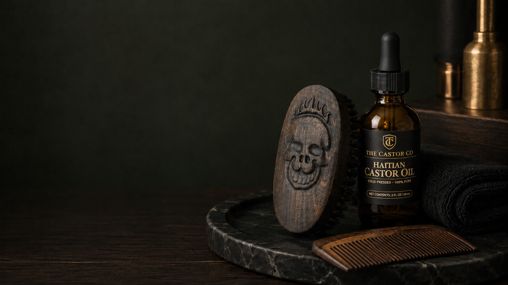 Engraved Boar Bristle Beard Brush | Men's Grooming Brush