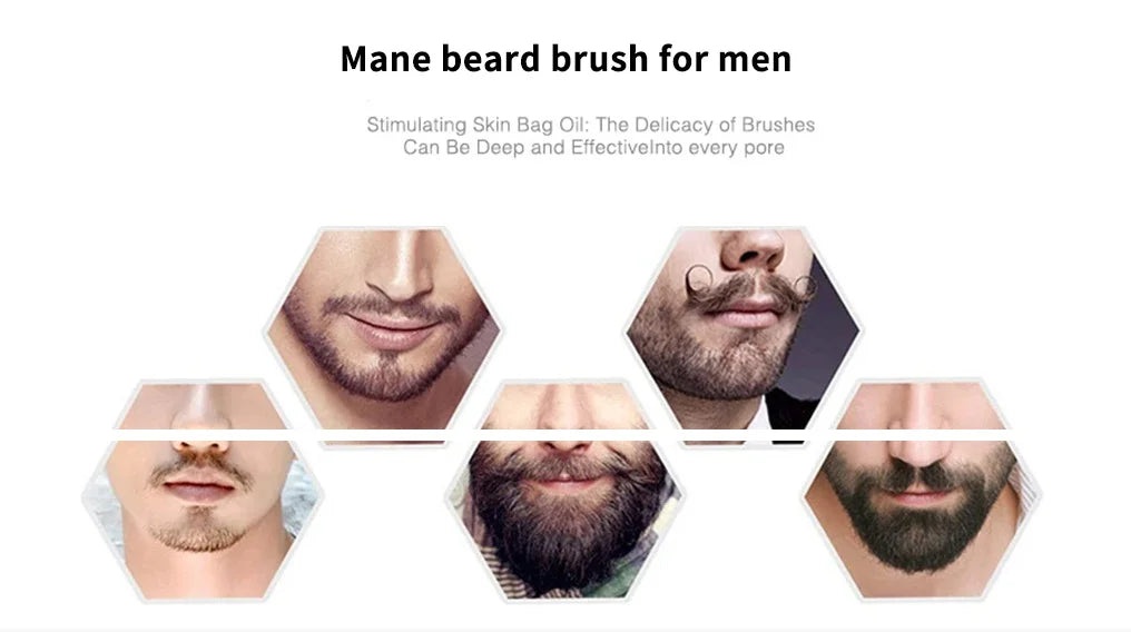 New MAN Hair Brush Boar Bristle For Men's Beard Shaving Comb Face Massage Facial Hair Cleaning Brush Wave Comb Drop Shipping