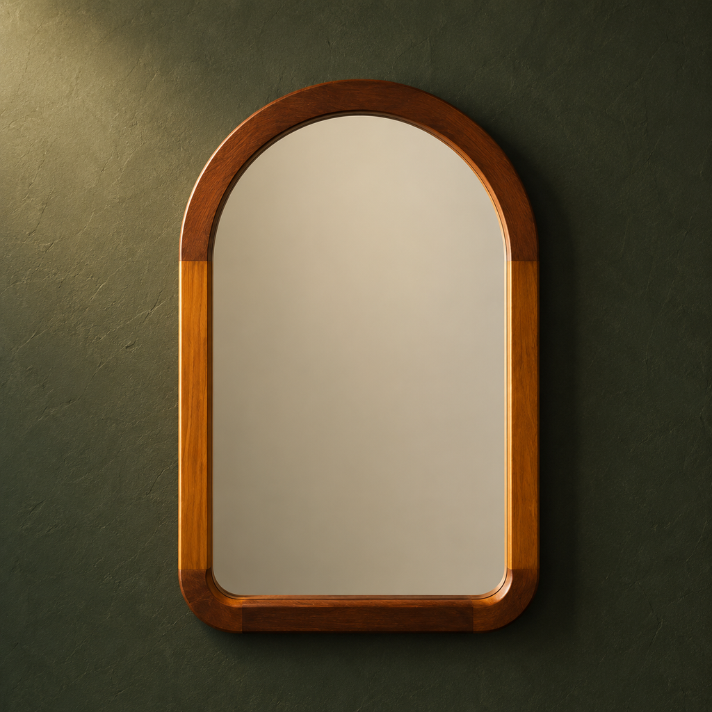 Arched Wall Mirror | Wood Frame Rustic Bathroom & Bedroom Mirror
