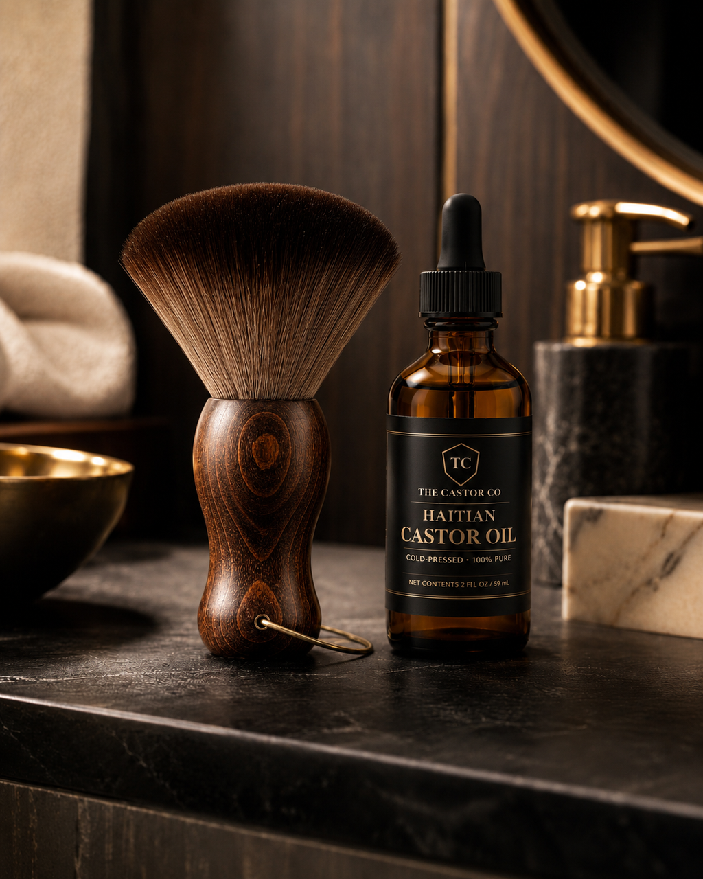 Wood Handle Grooming Duster Brush